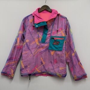 Nike Aqua Gear Vtg 90s Men's XS Oversized Hot Pink Reversible Hooded Windbreaker